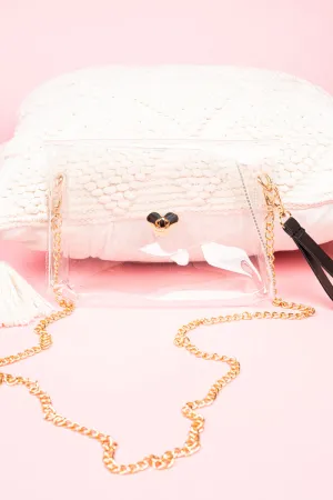 Heart Lock Clear Crossbody Bag