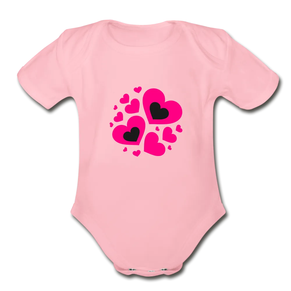 Hearts Organic Short Sleeve Baby Bodysuit