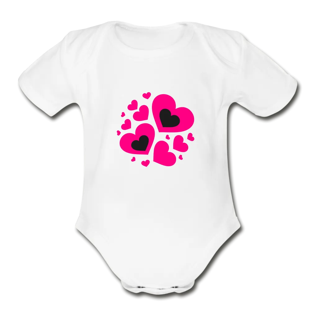 Hearts Organic Short Sleeve Baby Bodysuit