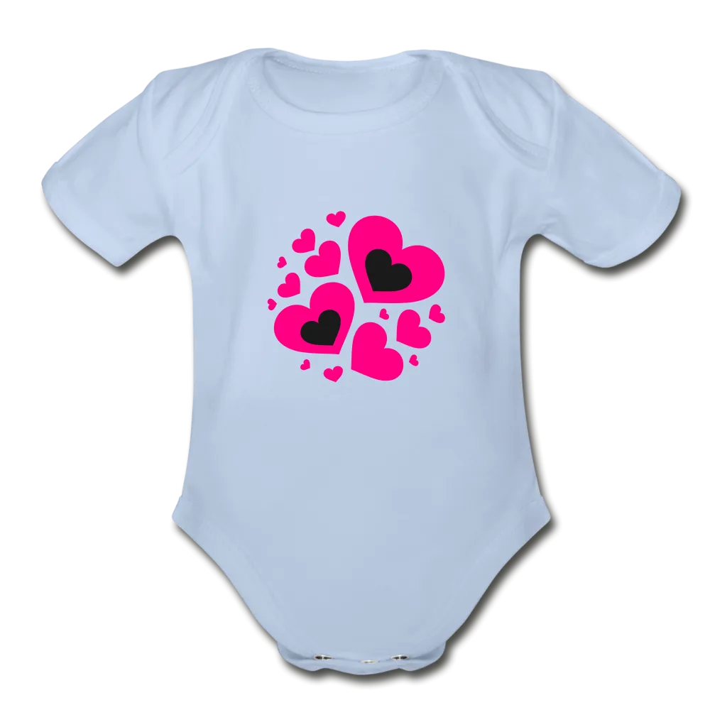 Hearts Organic Short Sleeve Baby Bodysuit
