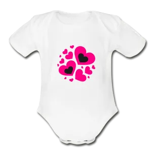 Hearts Organic Short Sleeve Baby Bodysuit