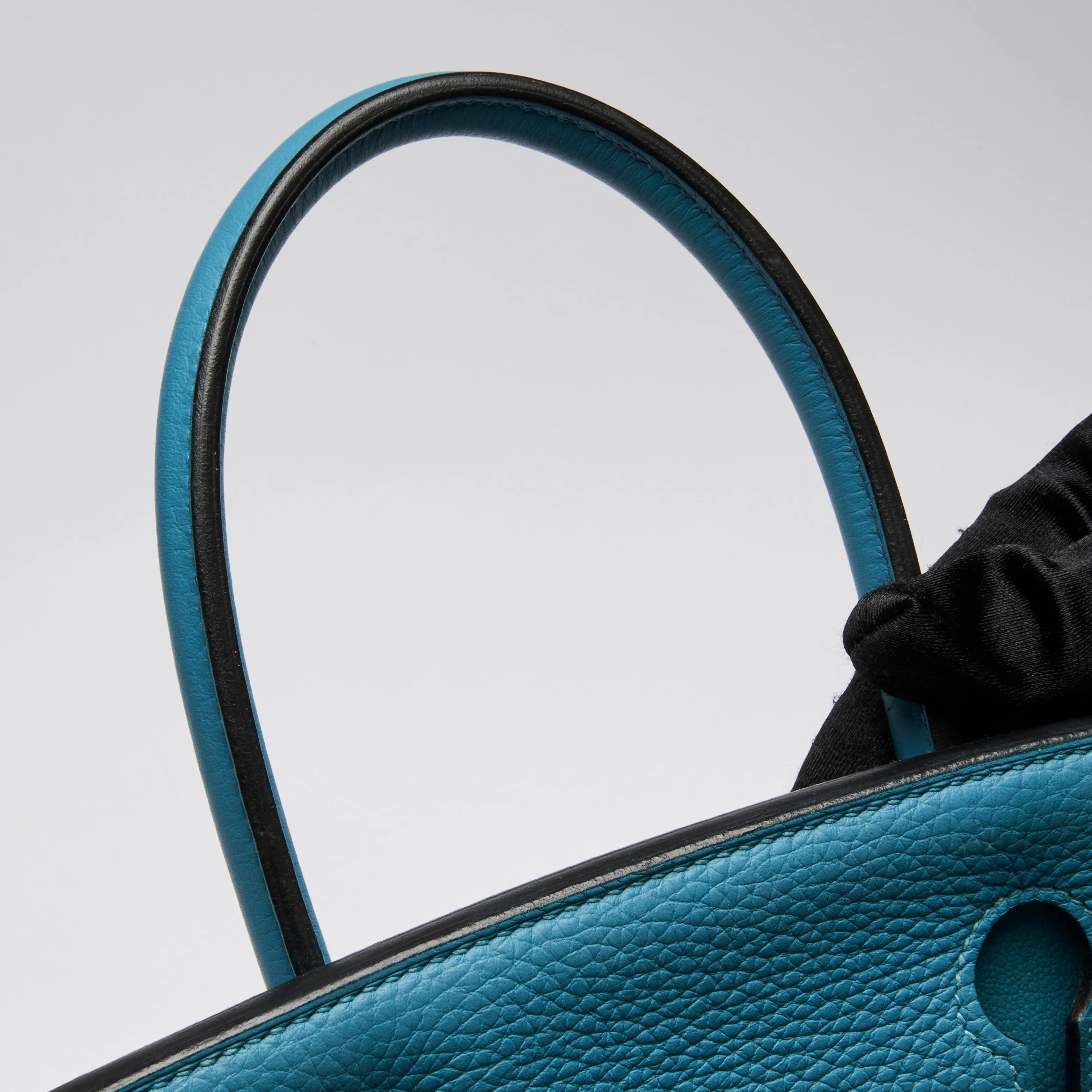 Hermes Blue Ismir Clemence Leather Birkin 30