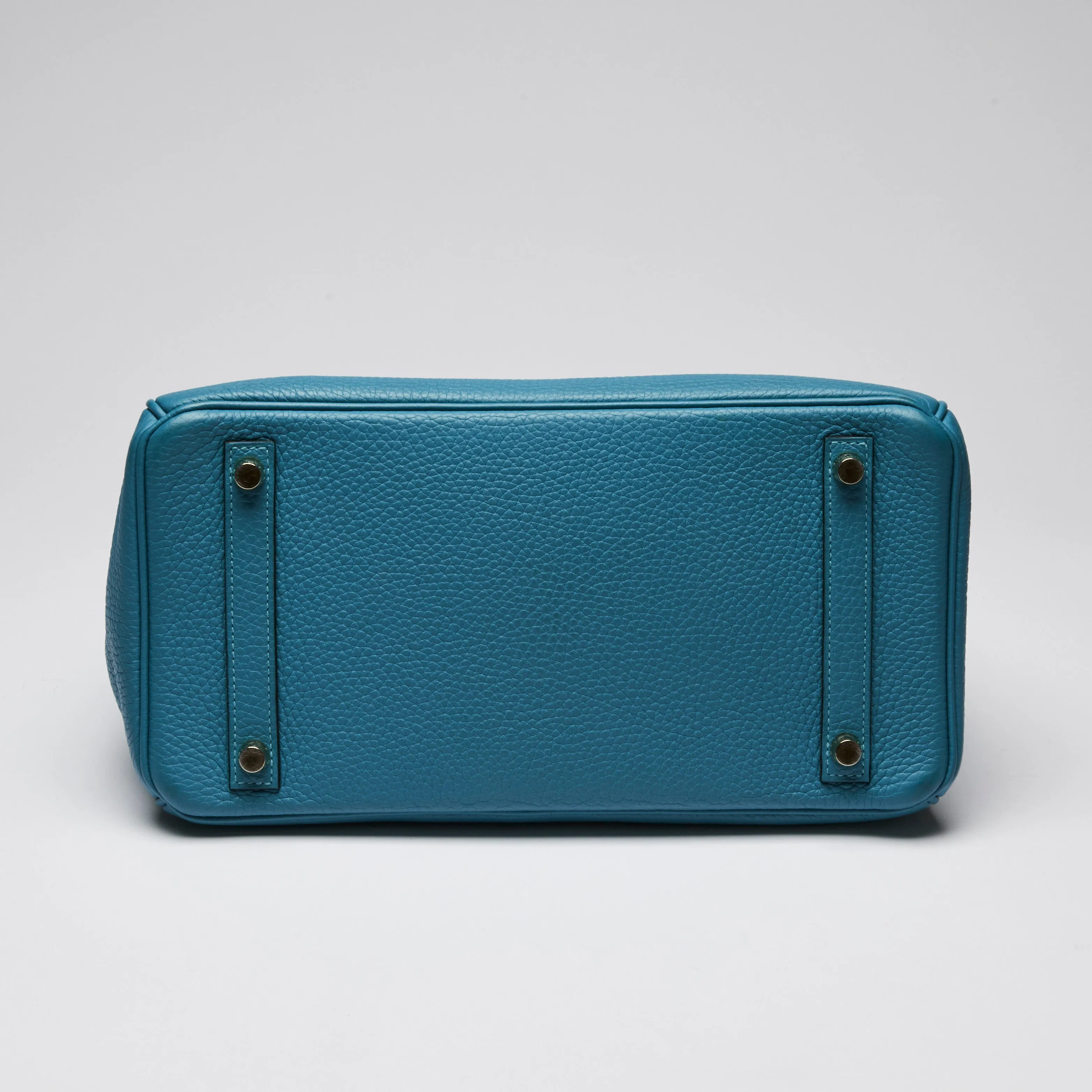 Hermes Blue Ismir Clemence Leather Birkin 30