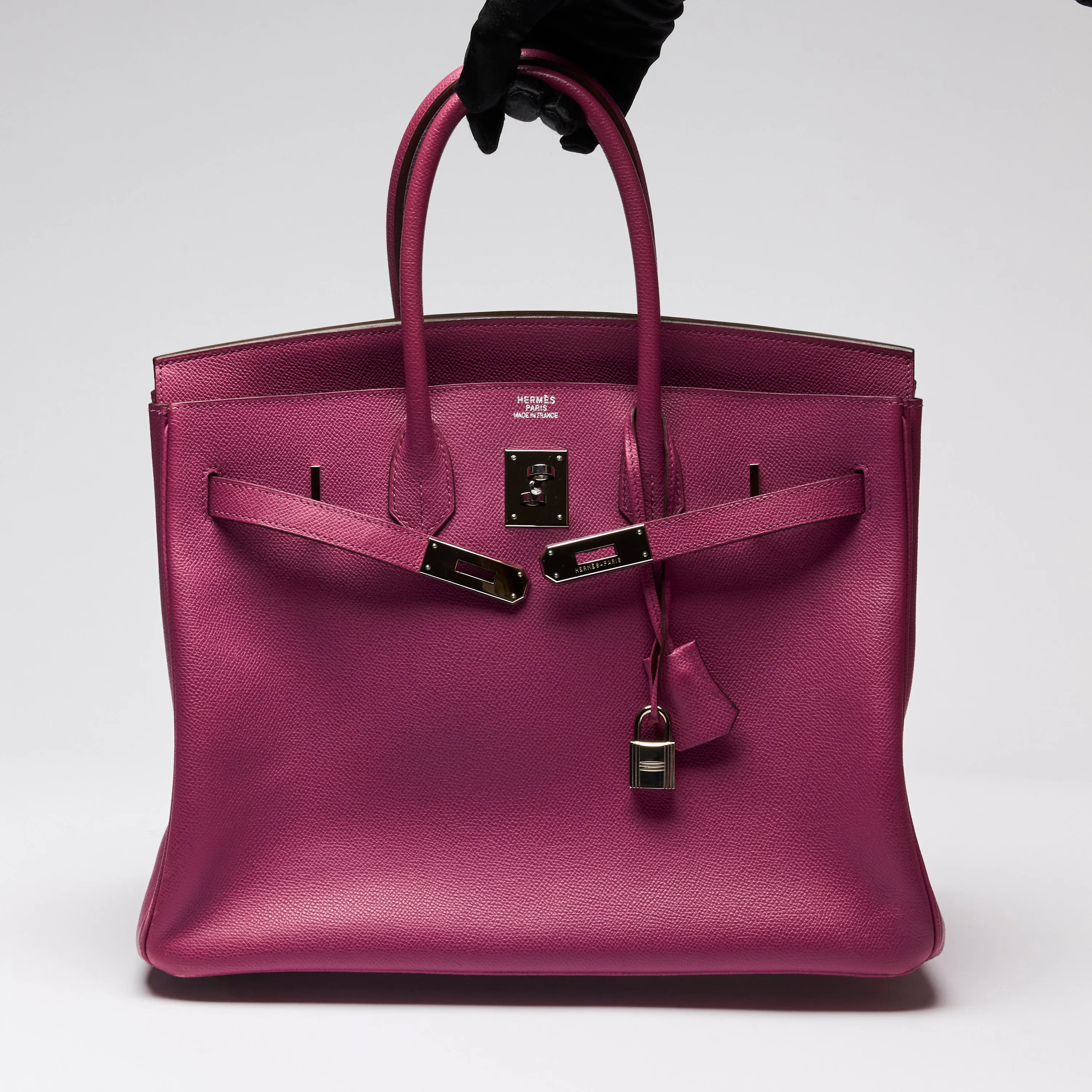 Hermes Cyclamen Epsom Leather Birkin 35