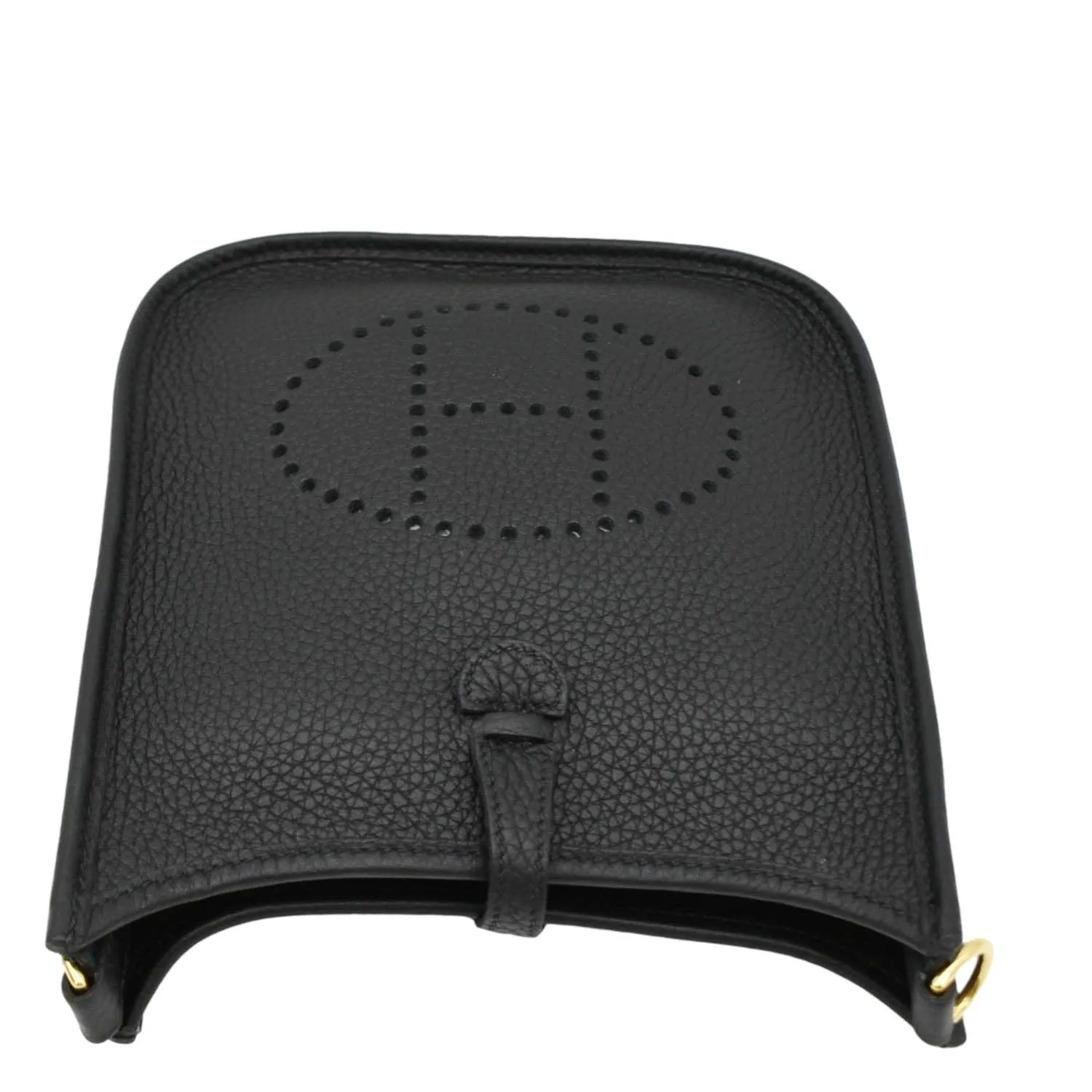 HERMES Evelyne TPM Clemence Leather Crossbody Bag Black