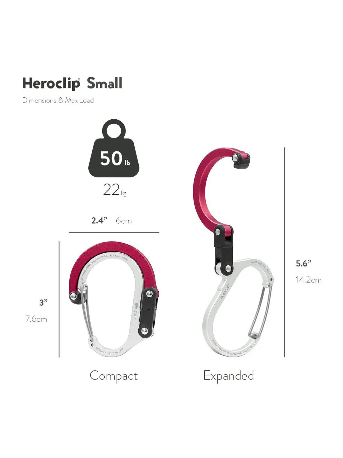 Heroclip Carabiner Small Hot Rod Red