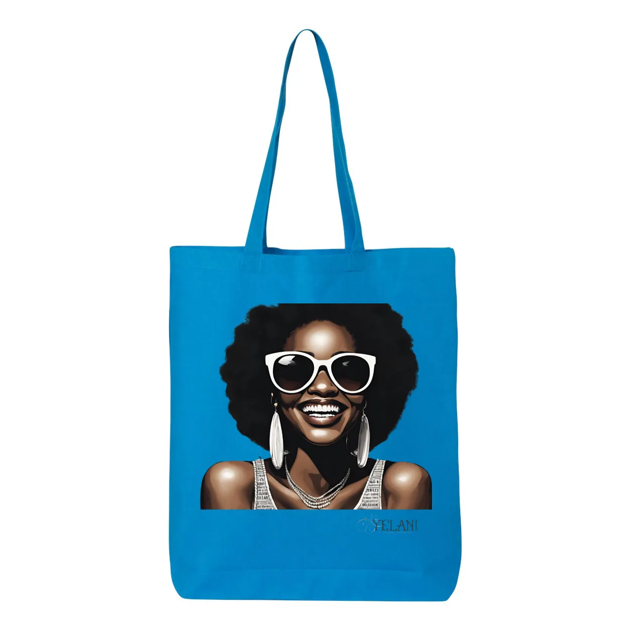 Hi There! Gusseted Cotton Tote Bag – Beautiful Woman with Sunglasses - Stylish & Spacious