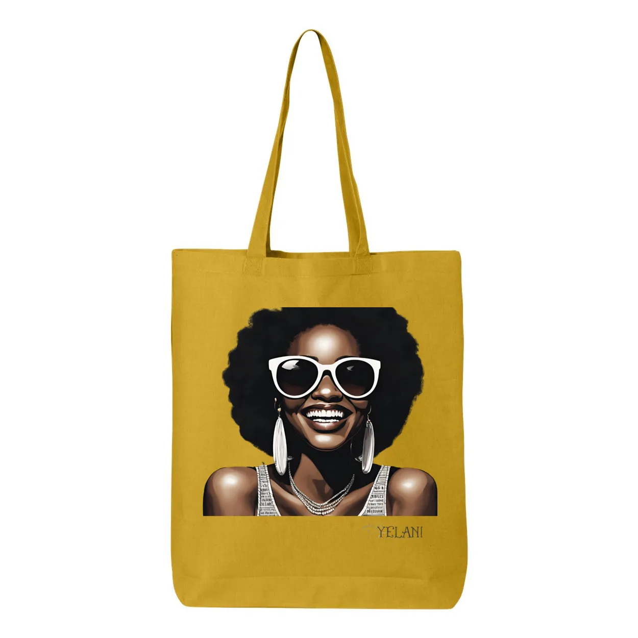 Hi There! Gusseted Cotton Tote Bag – Beautiful Woman with Sunglasses - Stylish & Spacious