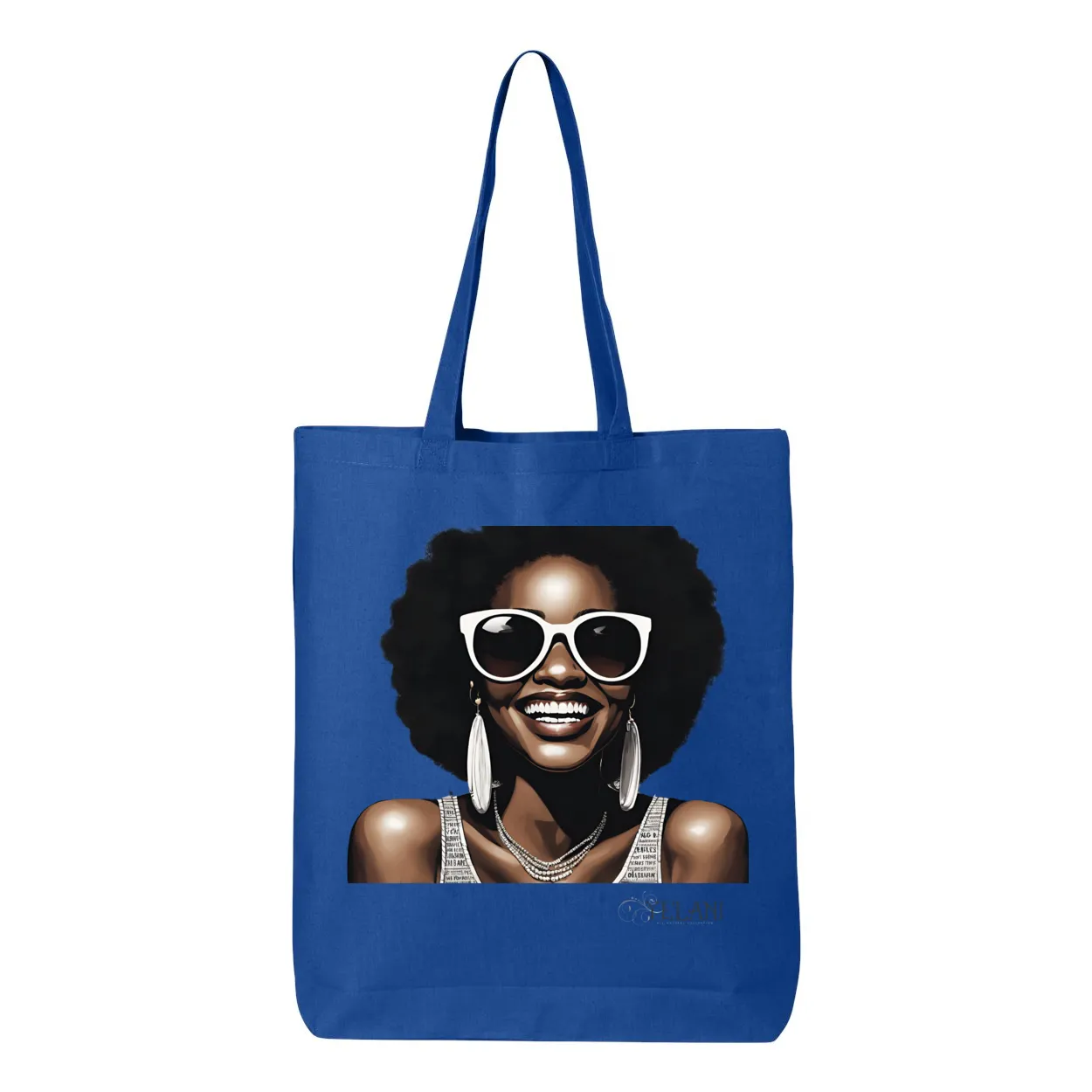 Hi There! Gusseted Cotton Tote Bag – Beautiful Woman with Sunglasses - Stylish & Spacious