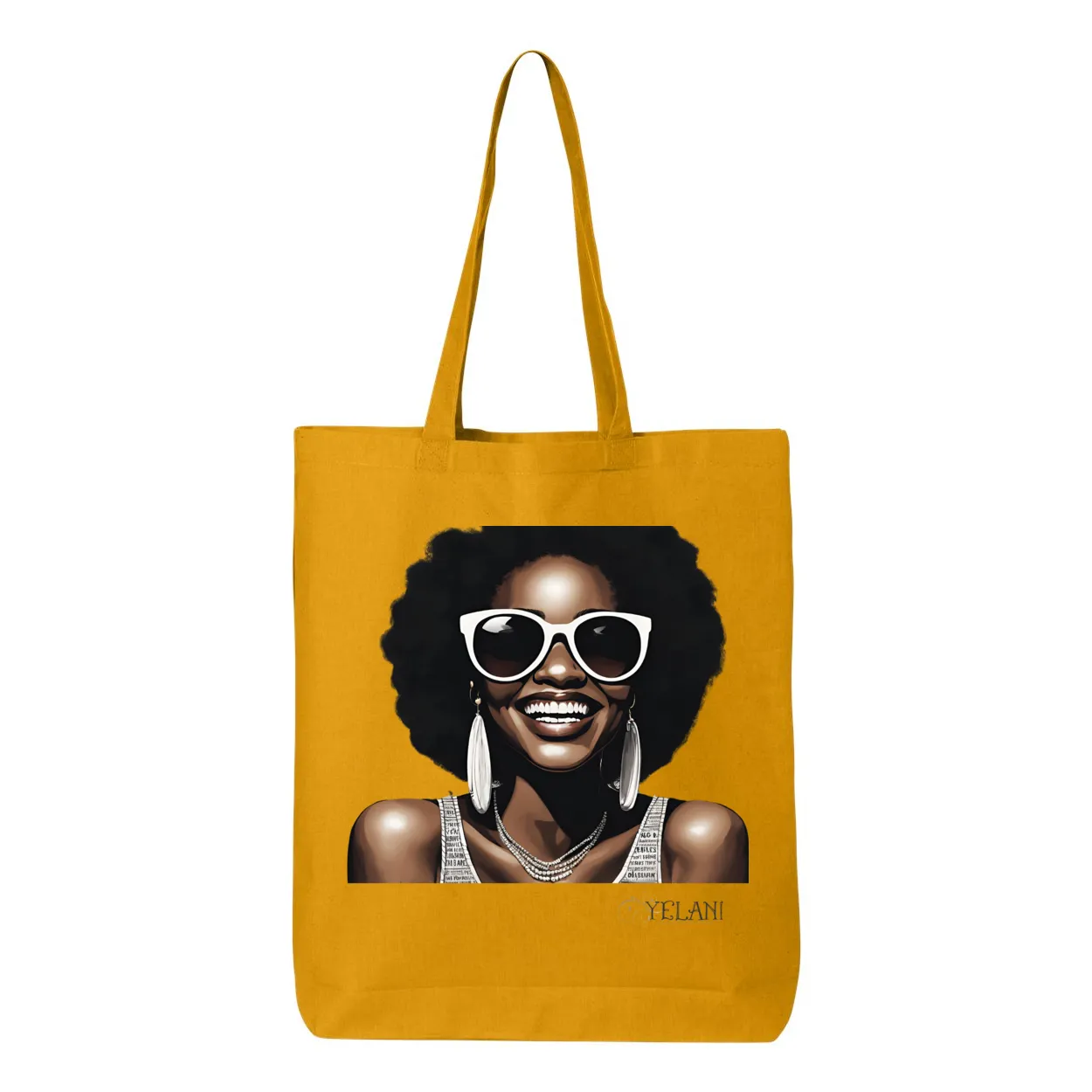 Hi There! Gusseted Cotton Tote Bag – Beautiful Woman with Sunglasses - Stylish & Spacious