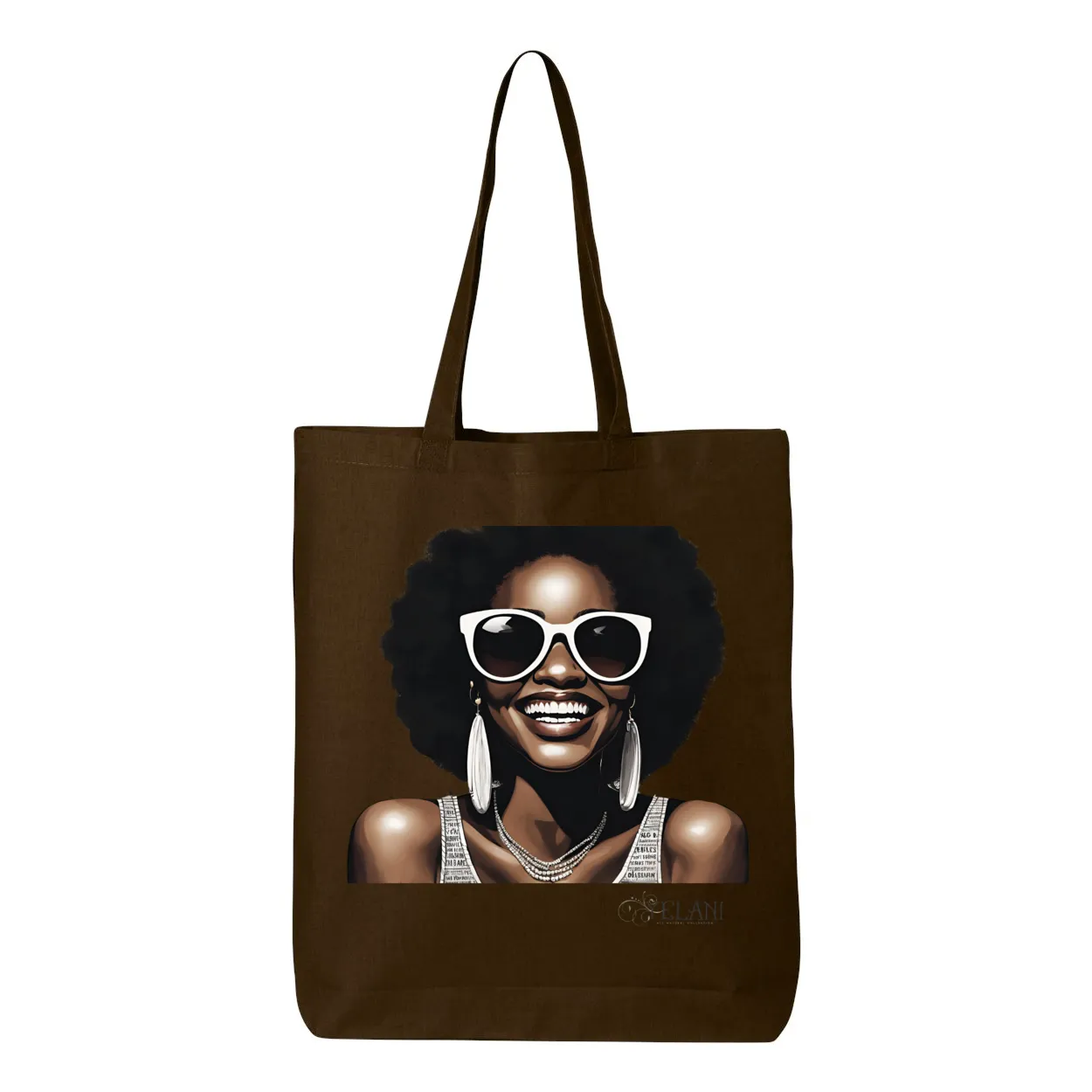 Hi There! Gusseted Cotton Tote Bag – Beautiful Woman with Sunglasses - Stylish & Spacious