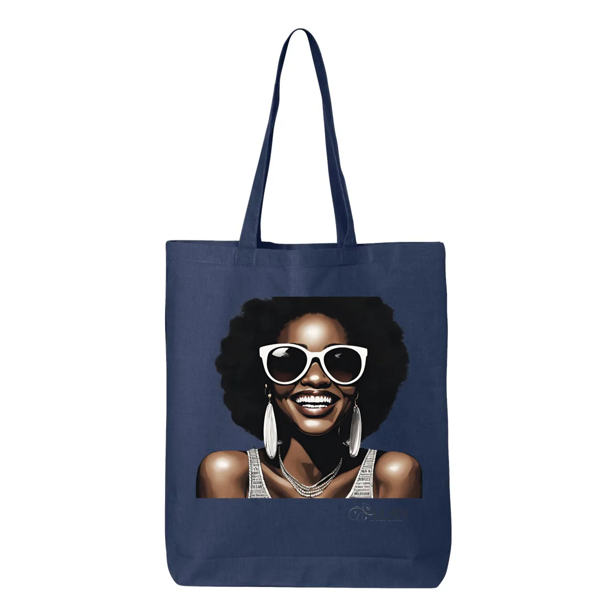 Hi There! Gusseted Cotton Tote Bag – Beautiful Woman with Sunglasses - Stylish & Spacious