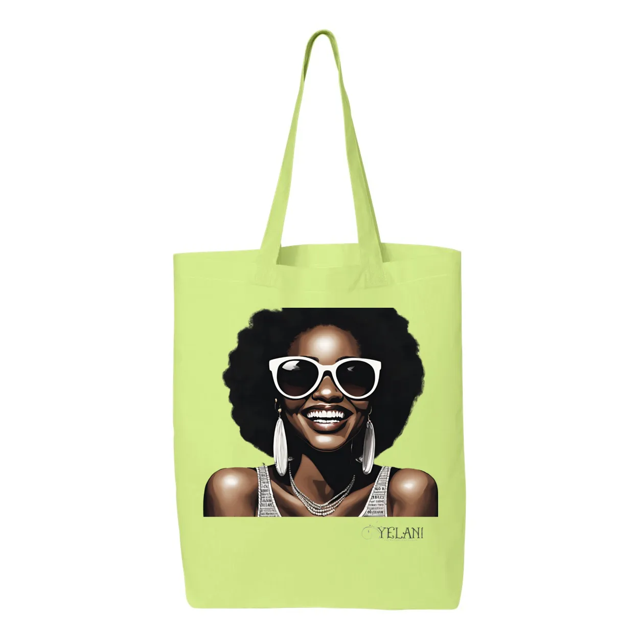 Hi There! Gusseted Cotton Tote Bag – Beautiful Woman with Sunglasses - Stylish & Spacious
