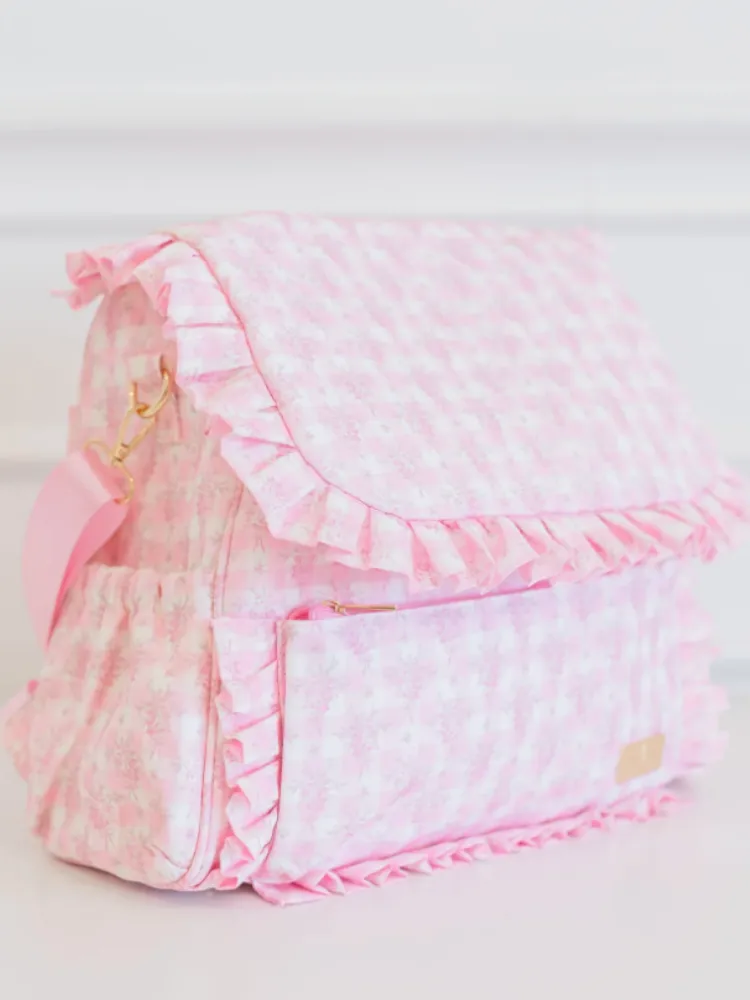 Hollis Ruffled Nylon Diaper Bag - Floral