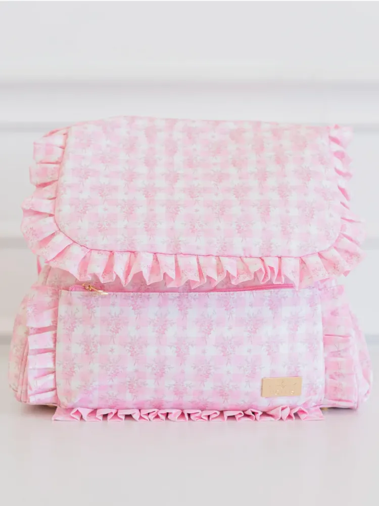 Hollis Ruffled Nylon Diaper Bag - Floral
