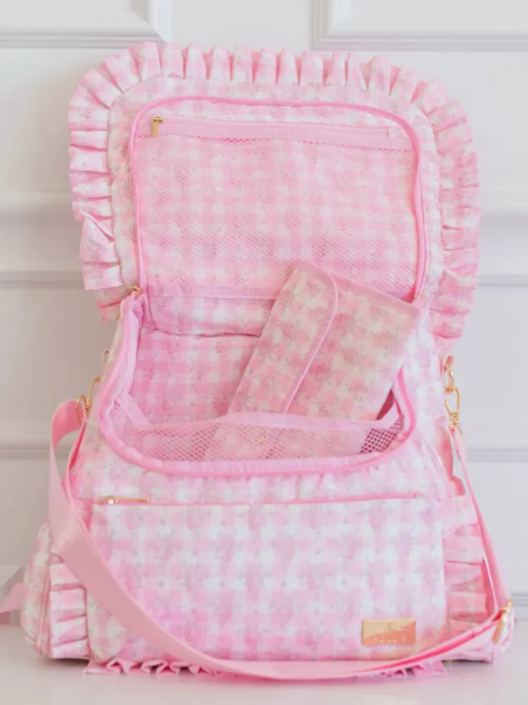 Hollis Ruffled Nylon Diaper Bag - Floral