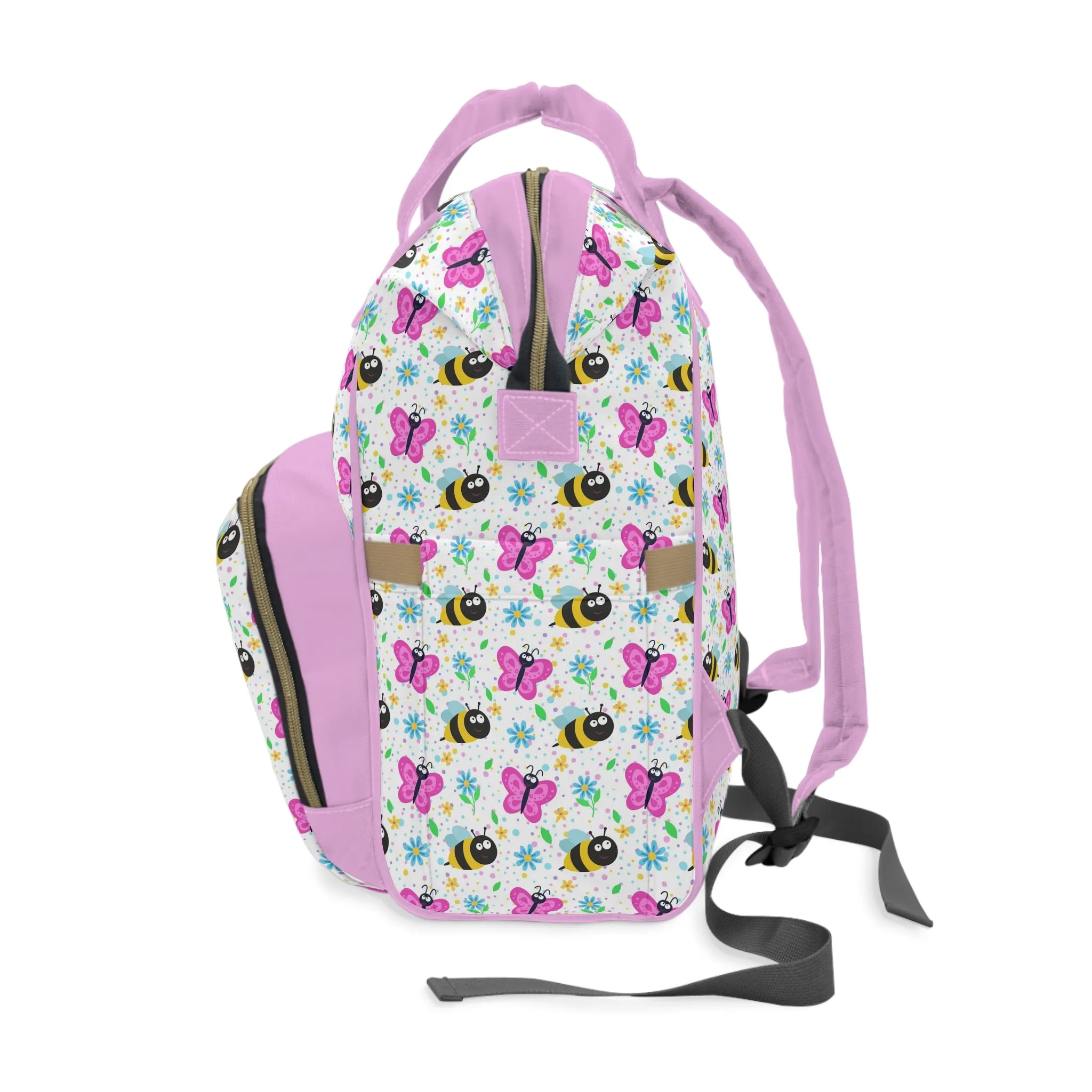 Honey Bee Diaper Backpack - Eco-Friendly & Stylish Baby Bag with Buzzing Bee Motifs, Perfect for Nature-Loving Parents