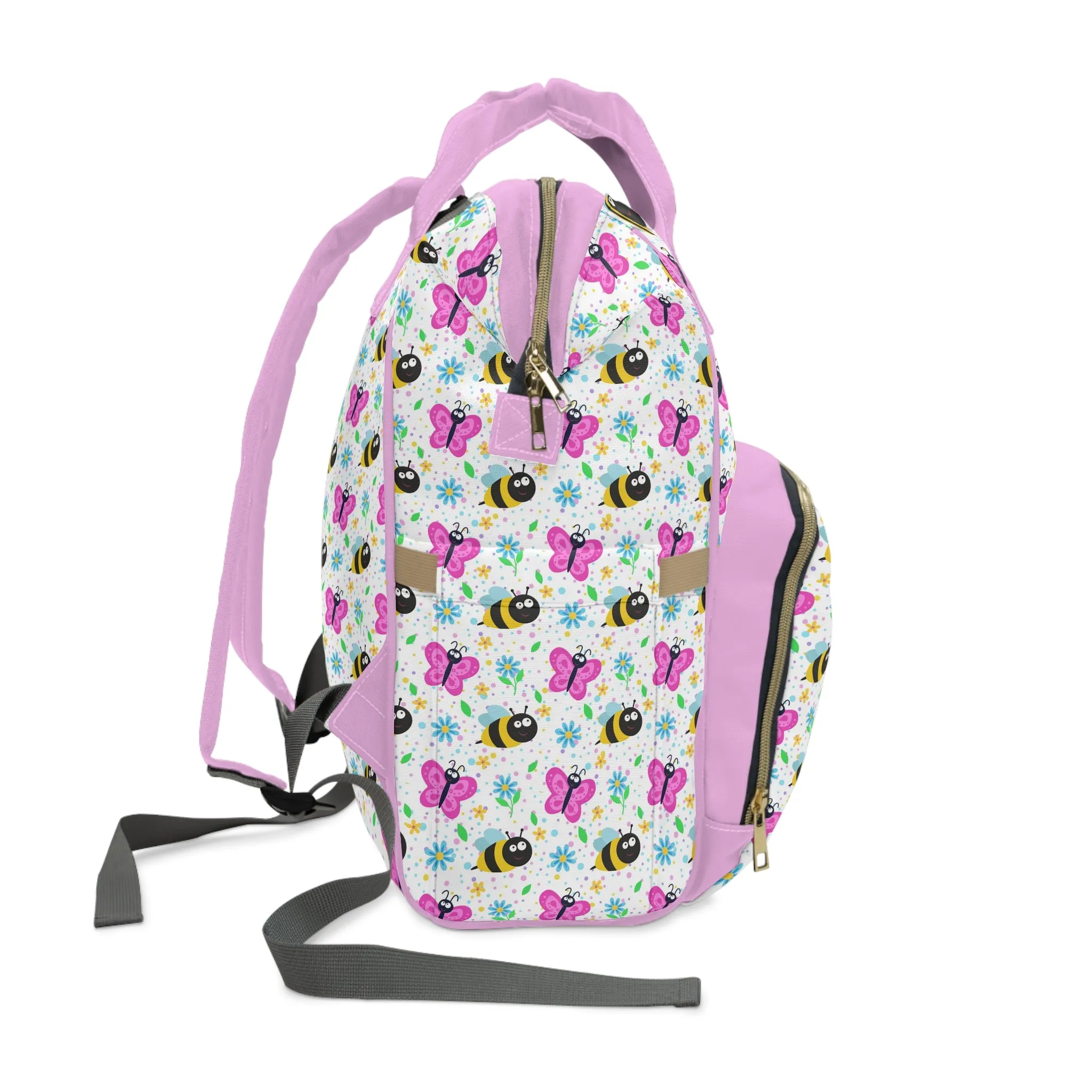 Honey Bee Diaper Backpack - Eco-Friendly & Stylish Baby Bag with Buzzing Bee Motifs, Perfect for Nature-Loving Parents