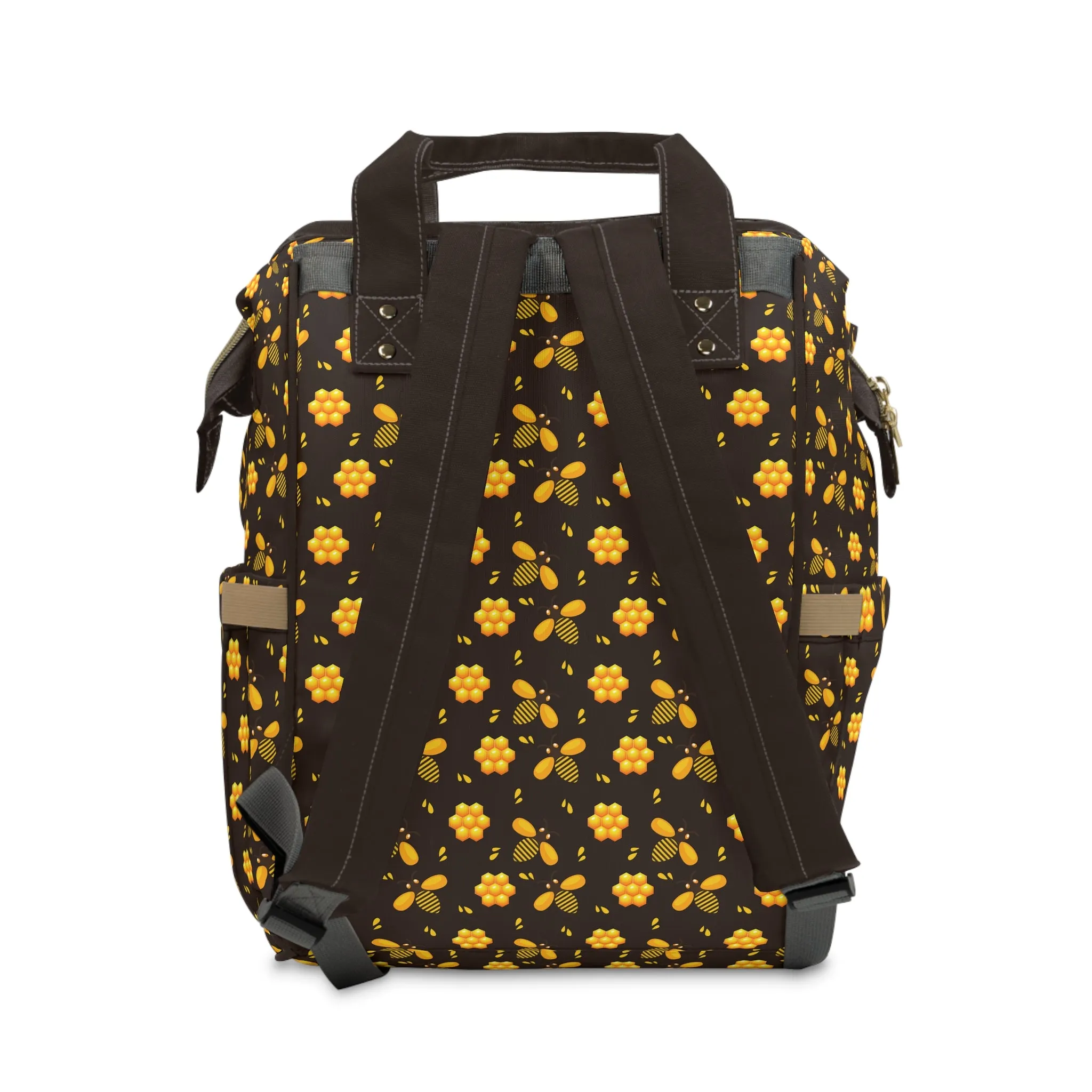 Honey Bee Diaper Backpack - Eco-Friendly & Stylish Baby Bag with Buzzing Bee Motifs, Perfect for Nature-Loving Parents
