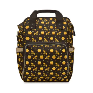 Honey Bee Diaper Backpack - Eco-Friendly & Stylish Baby Bag with Buzzing Bee Motifs, Perfect for Nature-Loving Parents