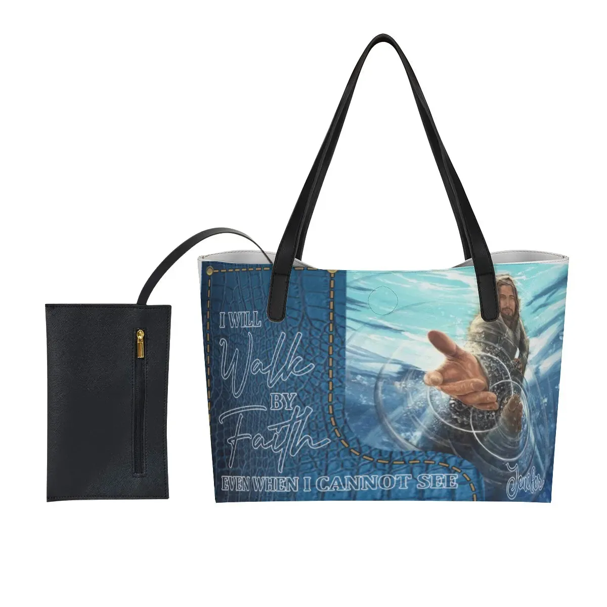 HPSP Checkbook Cover, Personalized Card Bag, I Will Walk By Faith Even When I Cannot See.