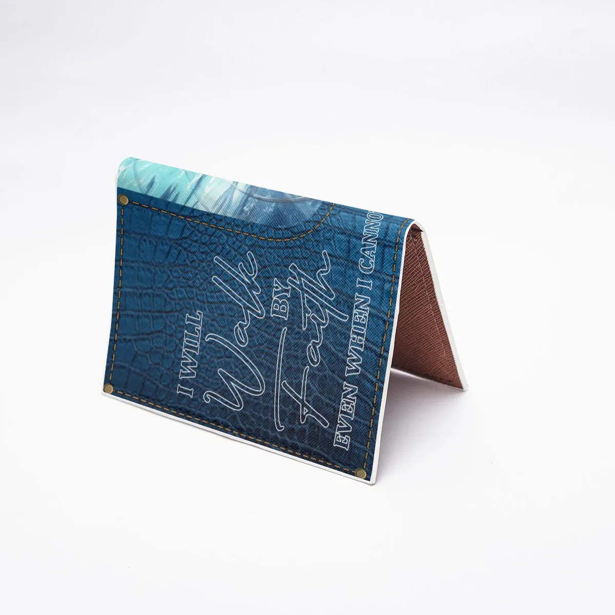 HPSP Checkbook Cover, Personalized Card Bag, I Will Walk By Faith Even When I Cannot See.