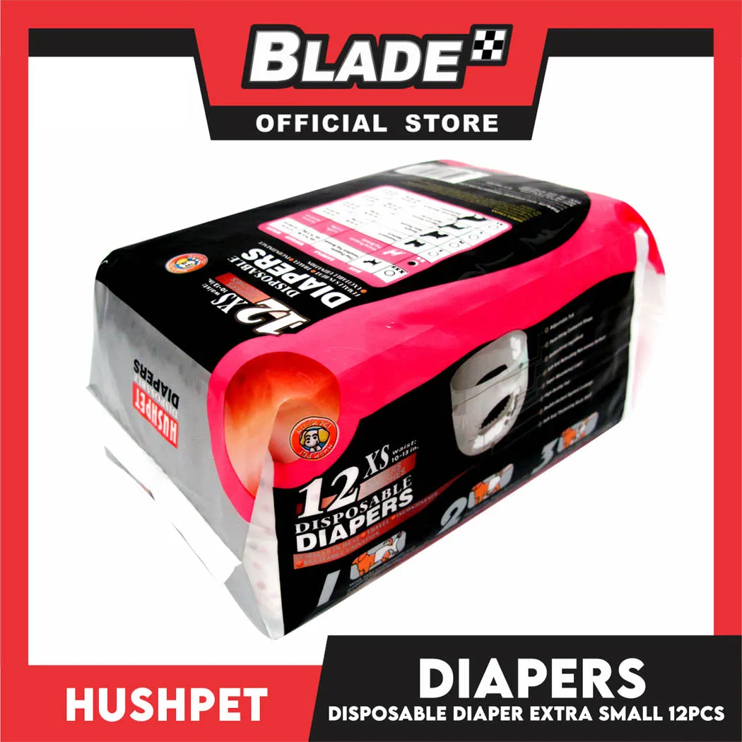 Hushpet Deluxe Disposable Dog Diapers 12pcs. (Extra Small)
