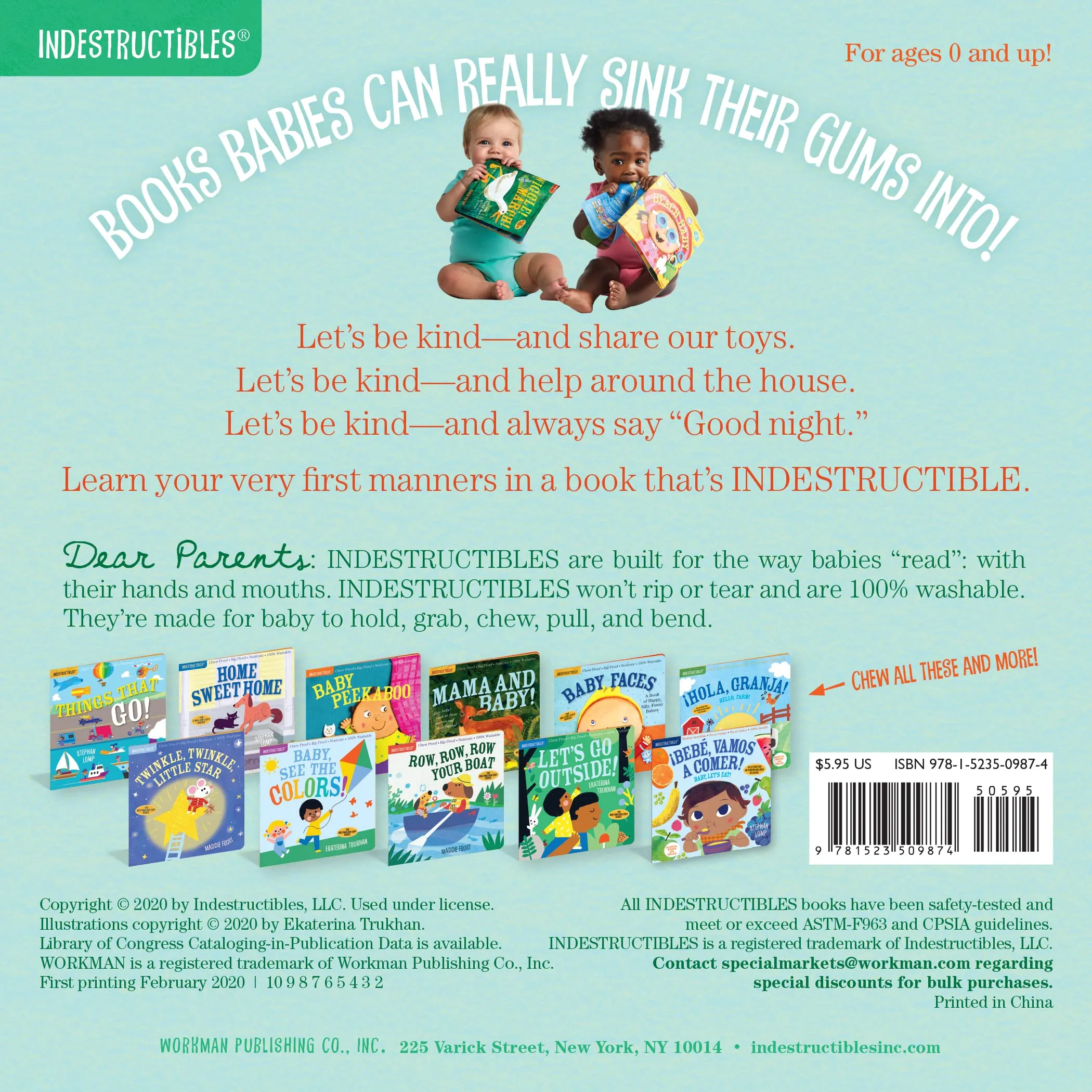 Indestructibles: Let's Be Kind A First Book of Manners