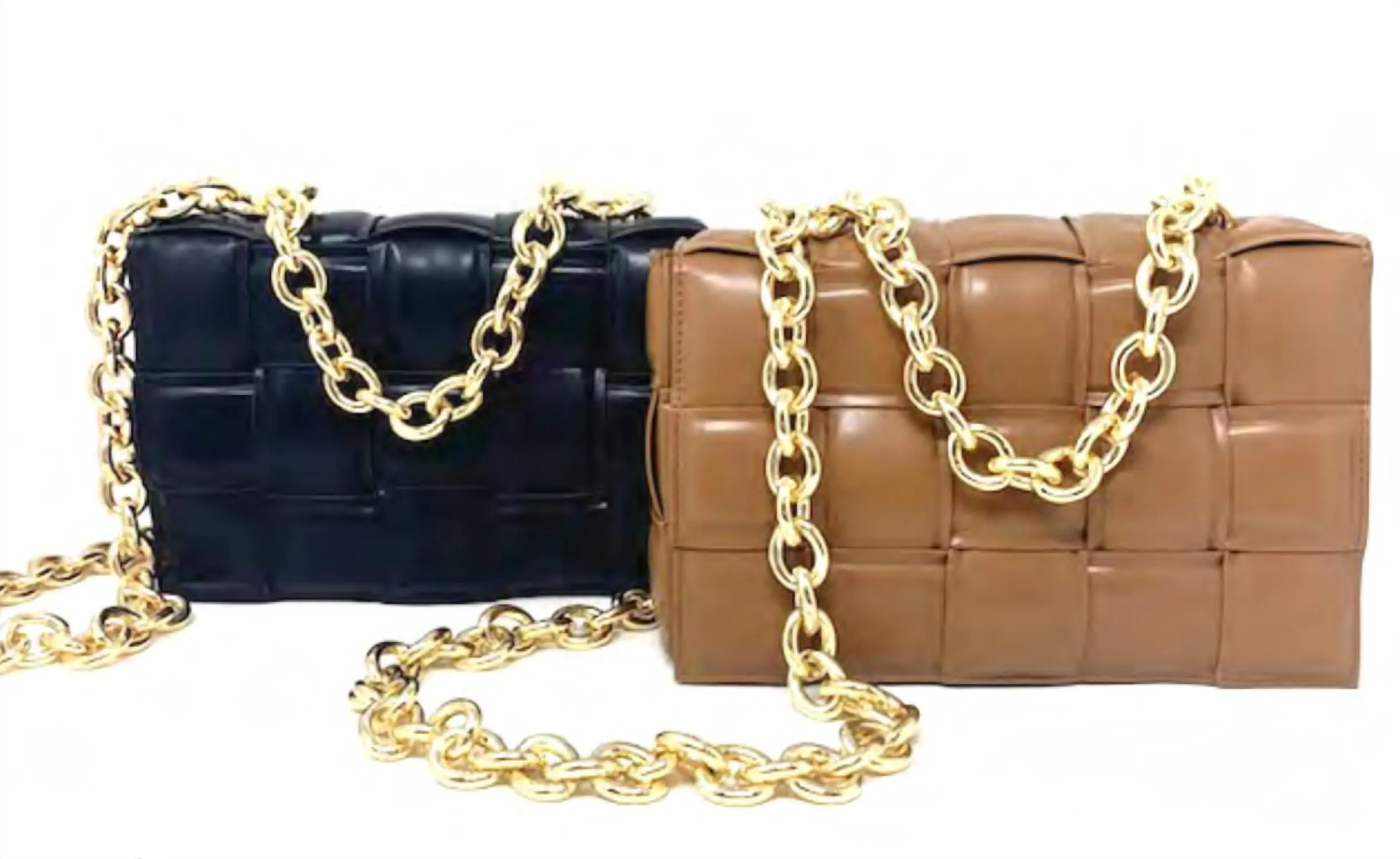 Inzi - Woven Chain Strap Pouch Bag