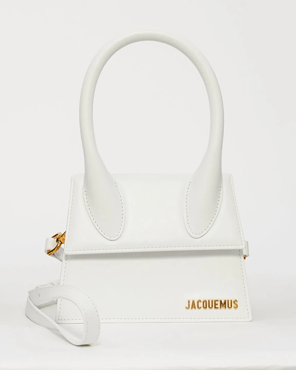 Jacquemus White Leather ‘Le Moyen Chiquito’ Bag