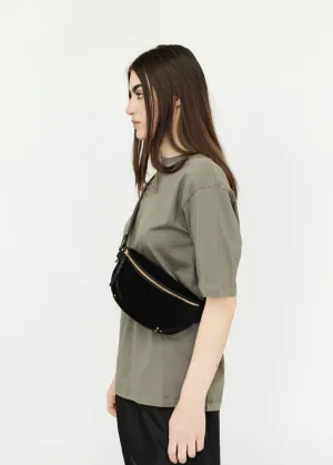 Jerome Dreyfuss Lino Banane Bag in Split Suede Noir