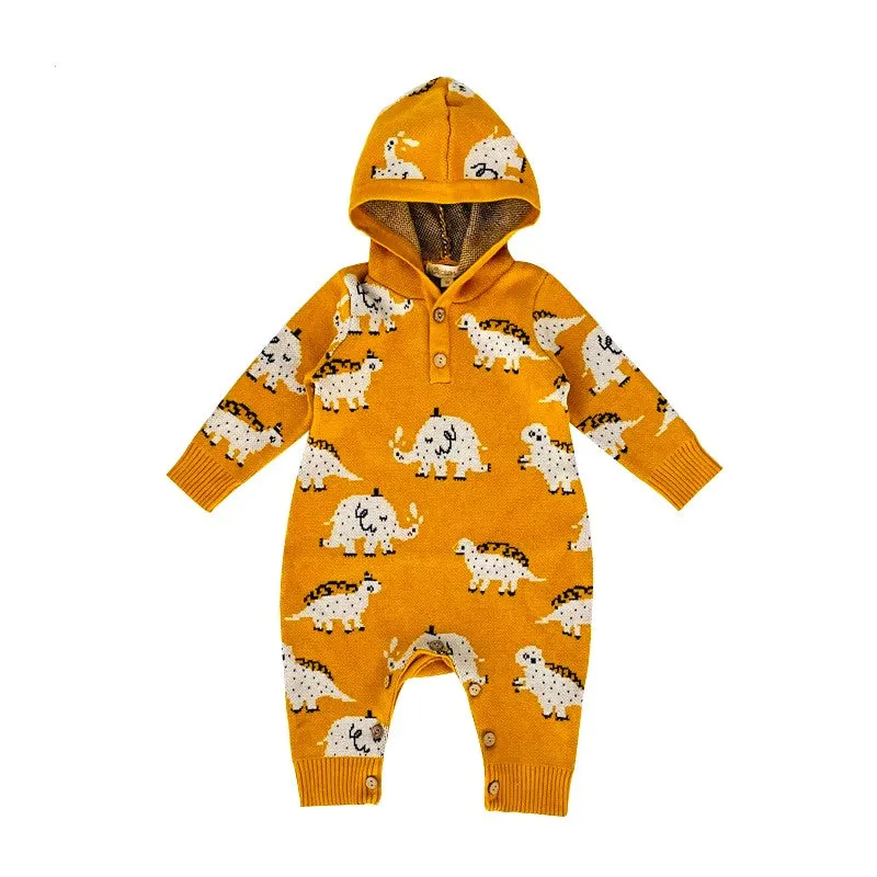 Knitted Sweater: Organic Baby Hooded Romper