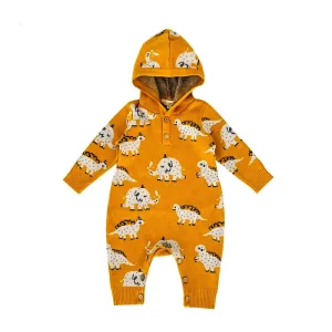 Knitted Sweater: Organic Baby Hooded Romper