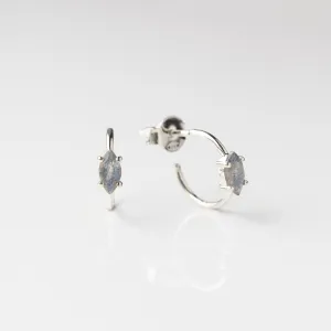 Labradorite Marquise Hoop Earrings