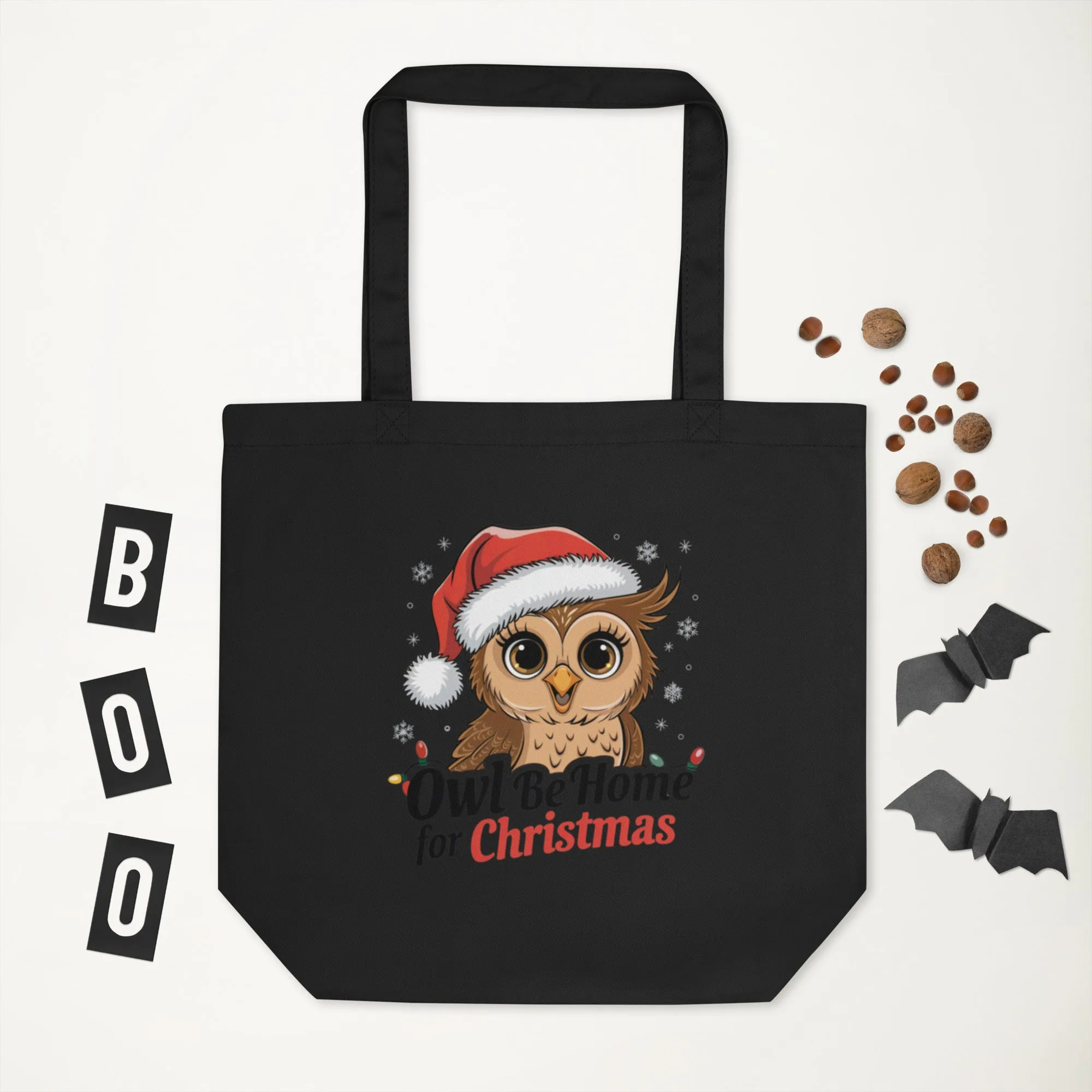 Large Organic Tote Bag: Owl themed Stylish, Sustainable, and Perfect for Every Day
