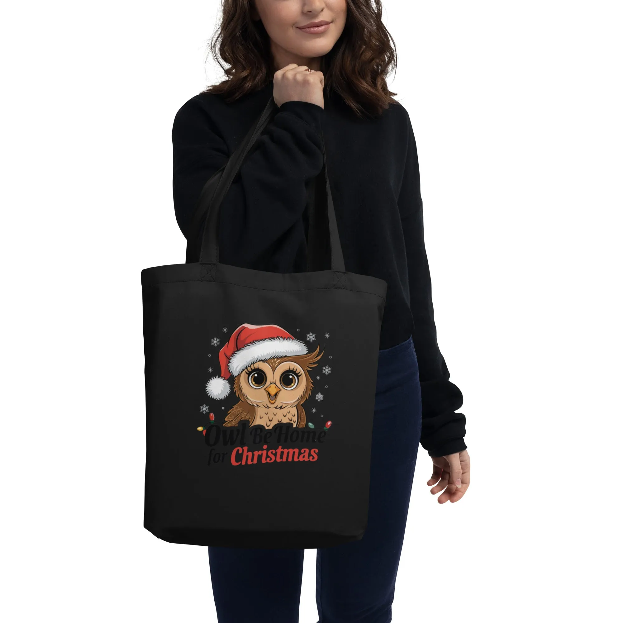 Large Organic Tote Bag: Owl themed Stylish, Sustainable, and Perfect for Every Day