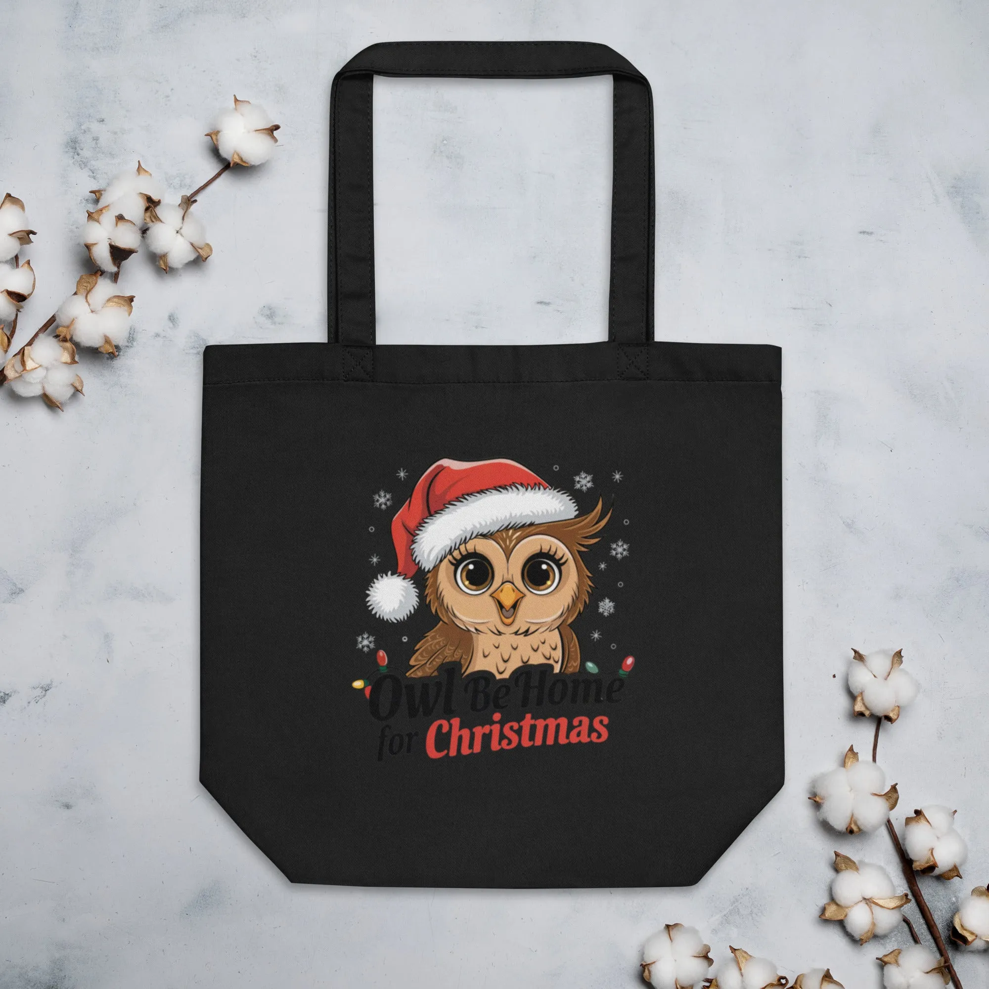 Large Organic Tote Bag: Owl themed Stylish, Sustainable, and Perfect for Every Day