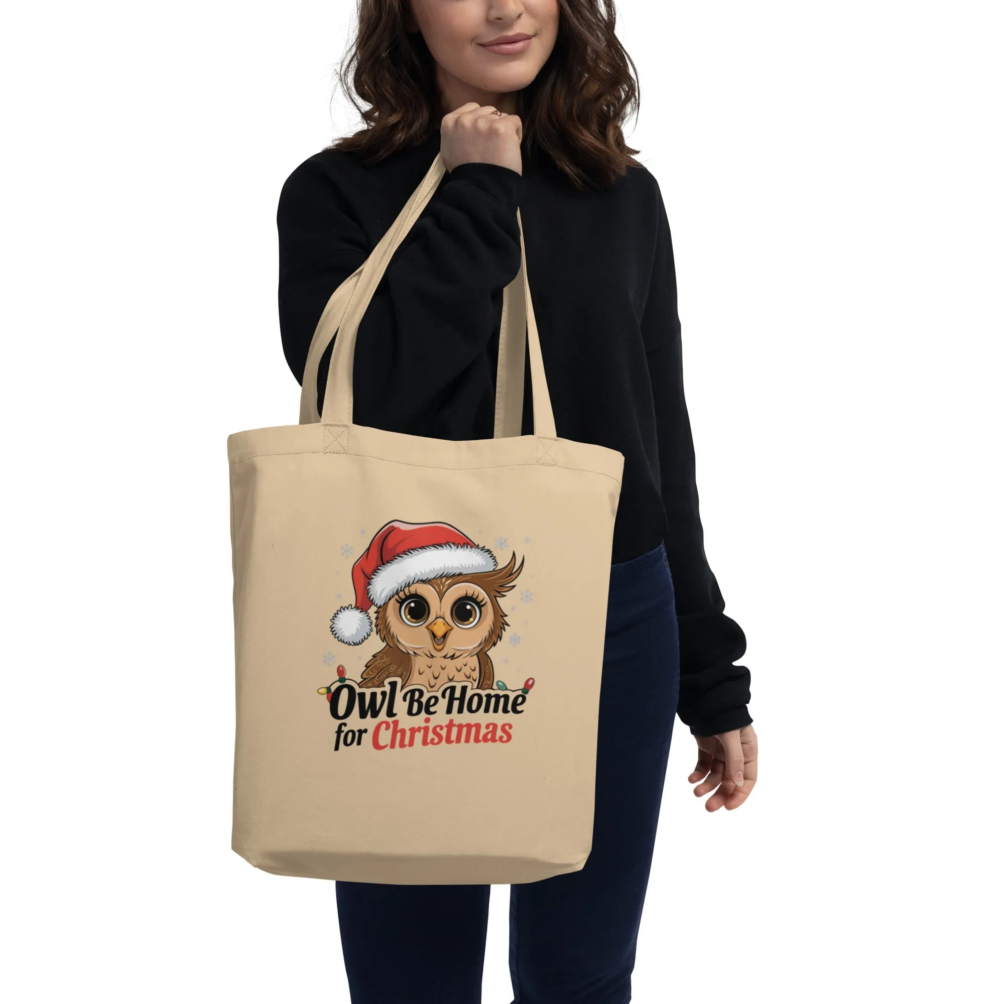 Large Organic Tote Bag: Owl themed Stylish, Sustainable, and Perfect for Every Day