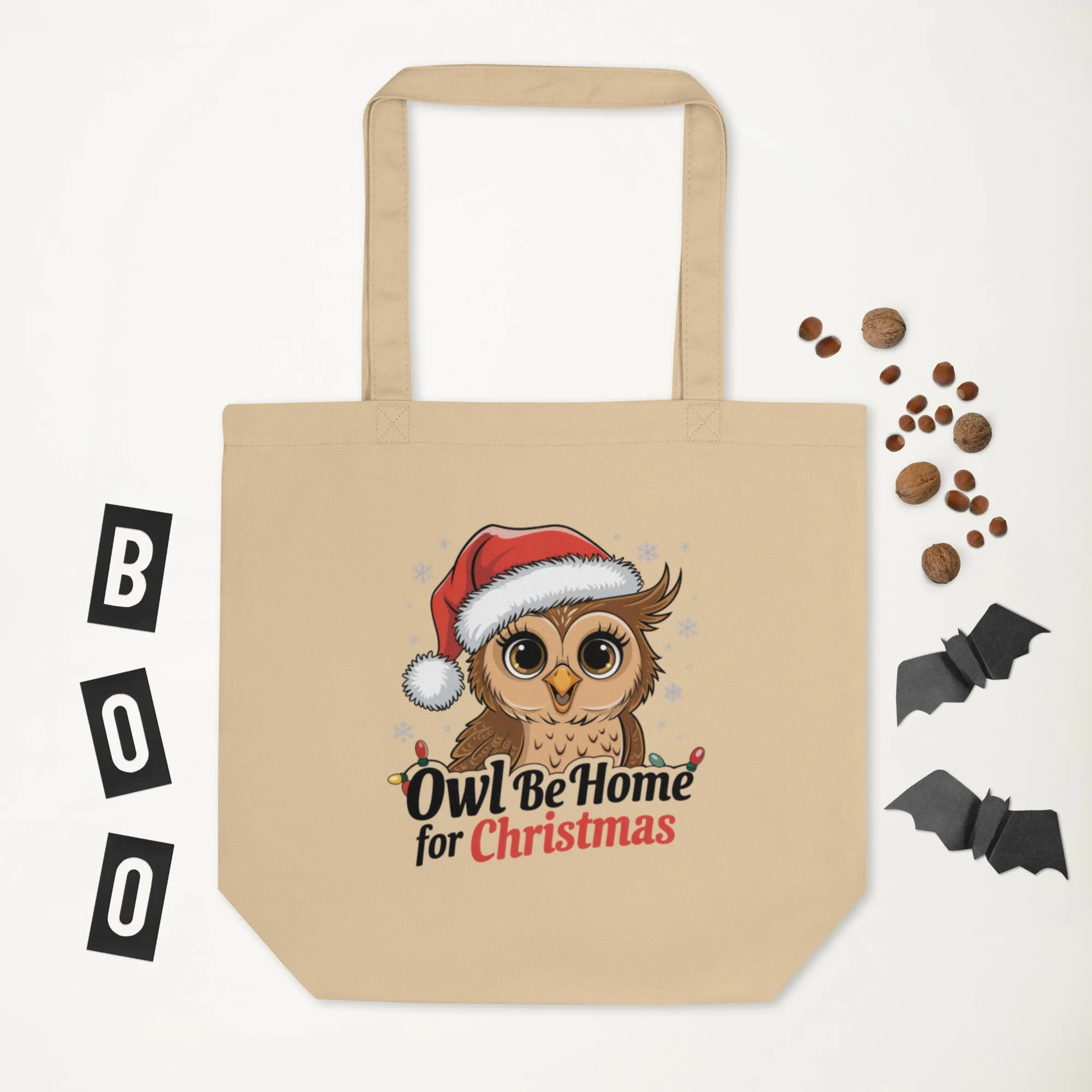 Large Organic Tote Bag: Owl themed Stylish, Sustainable, and Perfect for Every Day