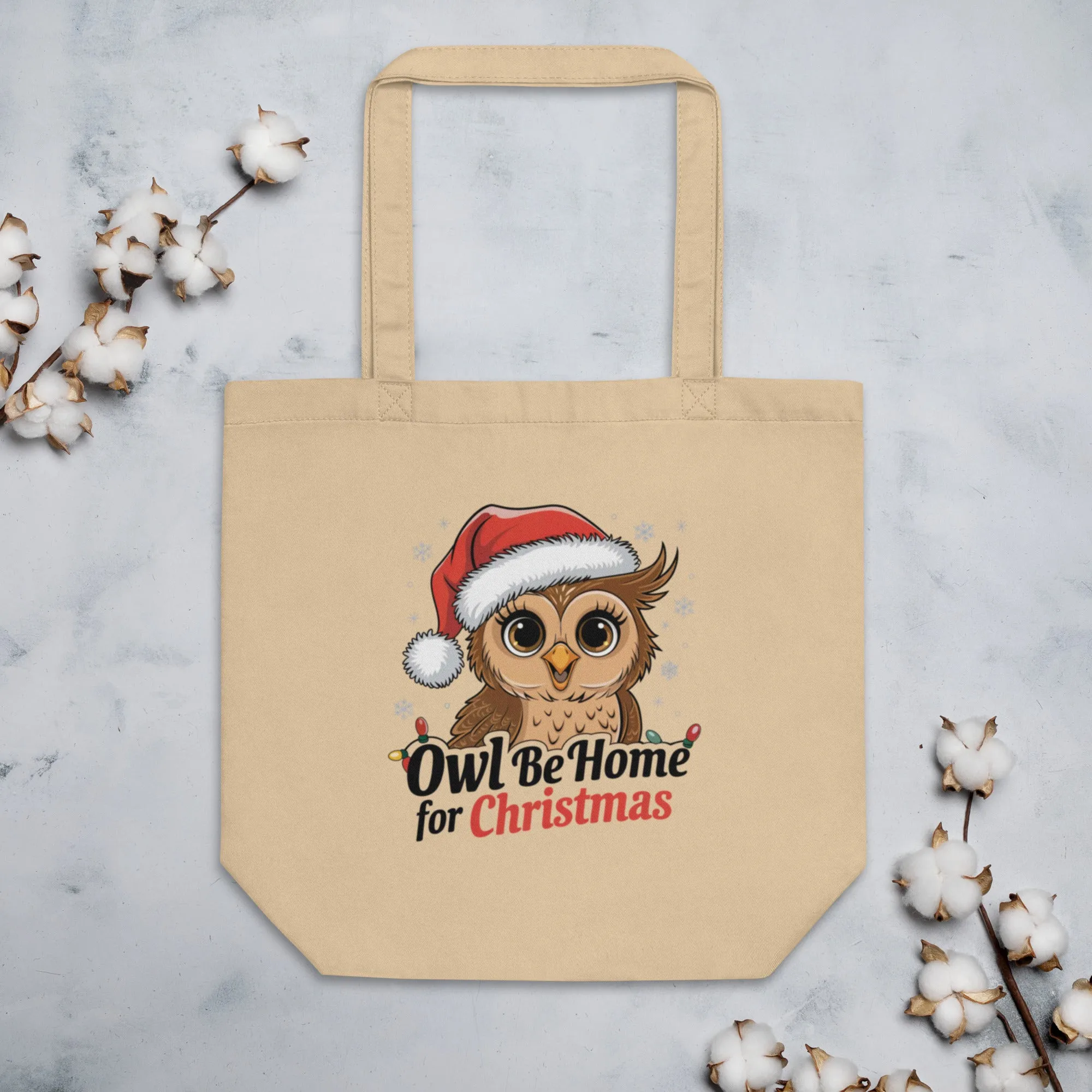 Large Organic Tote Bag: Owl themed Stylish, Sustainable, and Perfect for Every Day