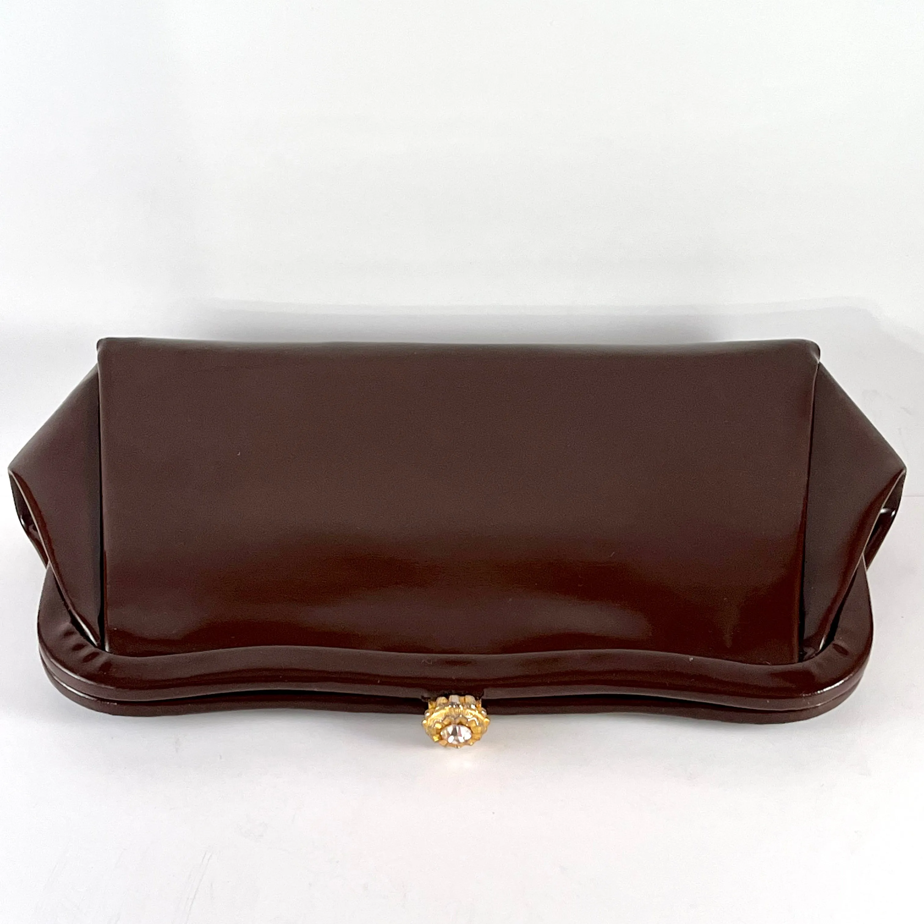 Late 50s/ Early 60s Brown Patent Leather Clutch