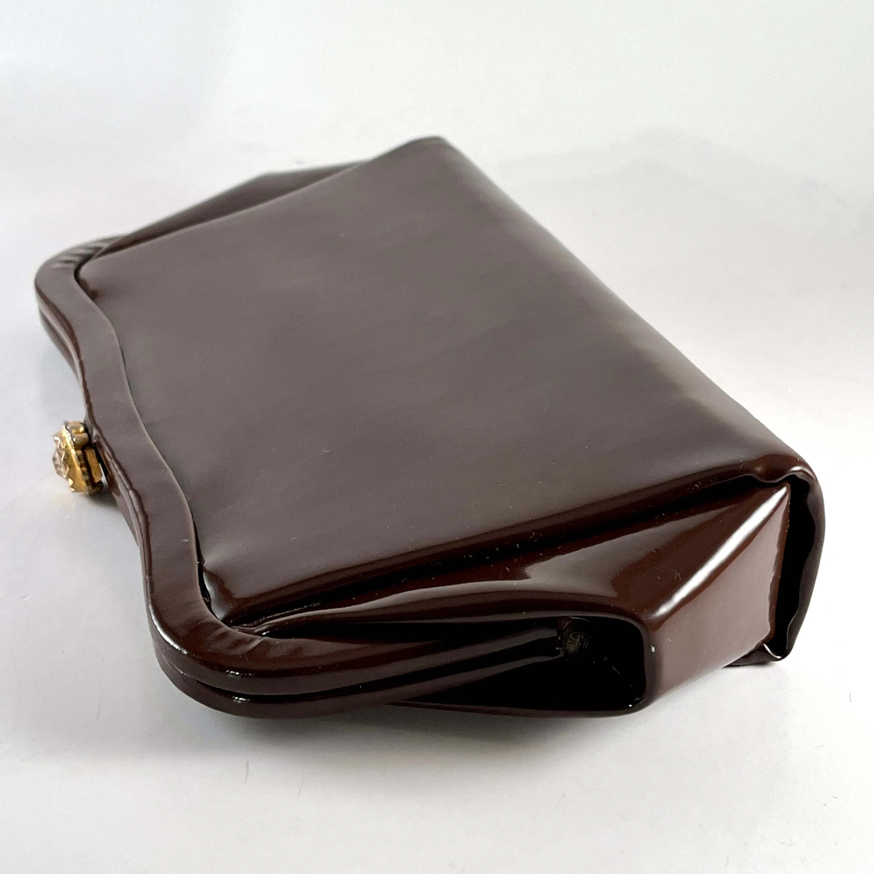 Late 50s/ Early 60s Brown Patent Leather Clutch