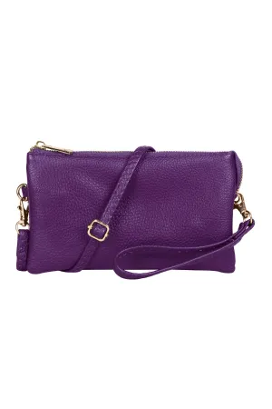 Leather Crossbody Bag with Wristlet Dark Purple - Pack of 6
