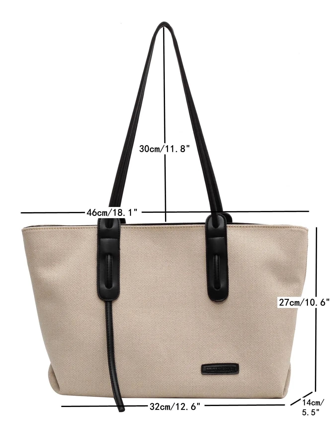 Letter Patch Decor Shoulder Tote Bag - Multicolor