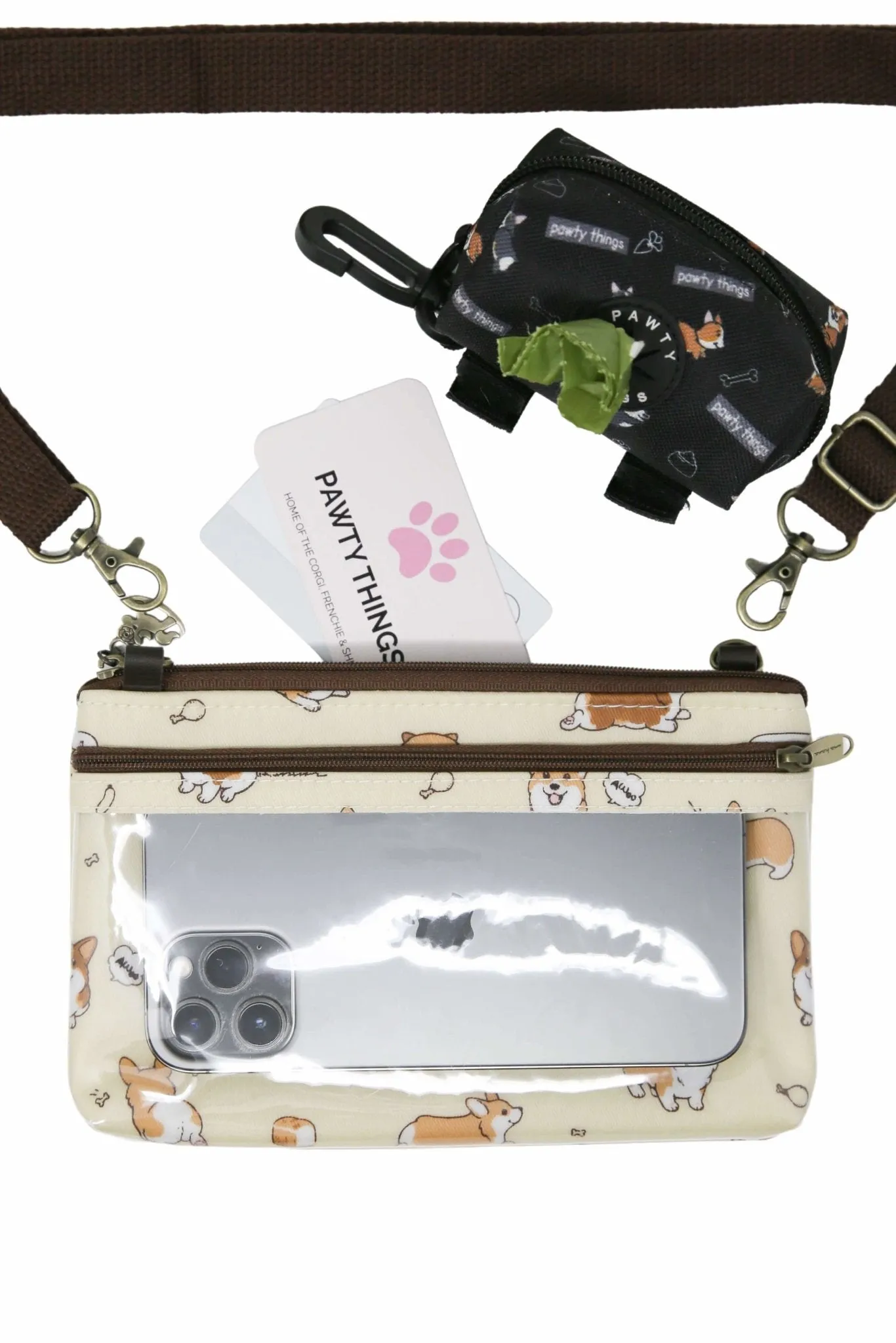 Lia Corgi Small Crossbody Bag (Cream)