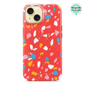 Living Coral Terrazzo - iPhone 15 Case