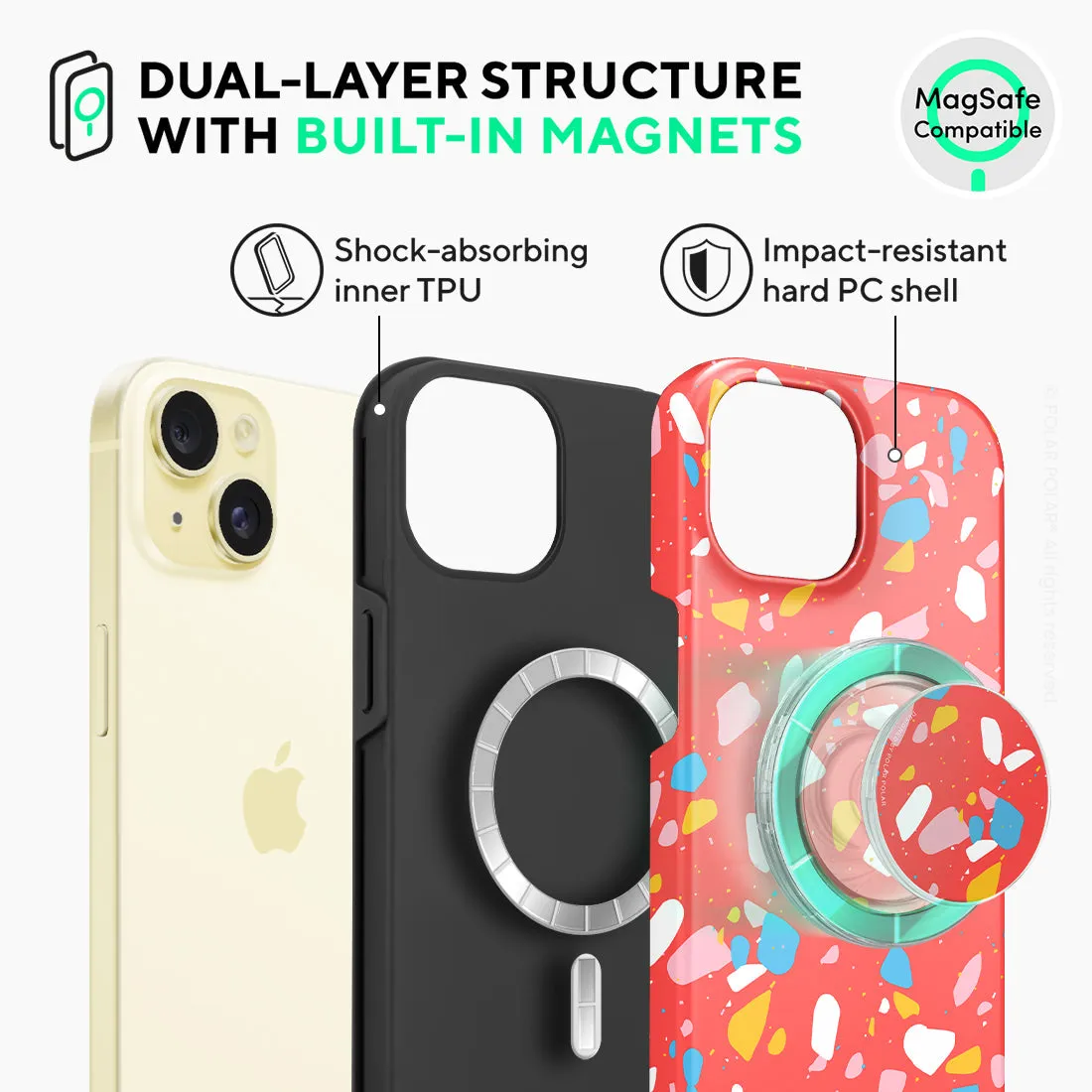 Living Coral Terrazzo - iPhone 15 Case