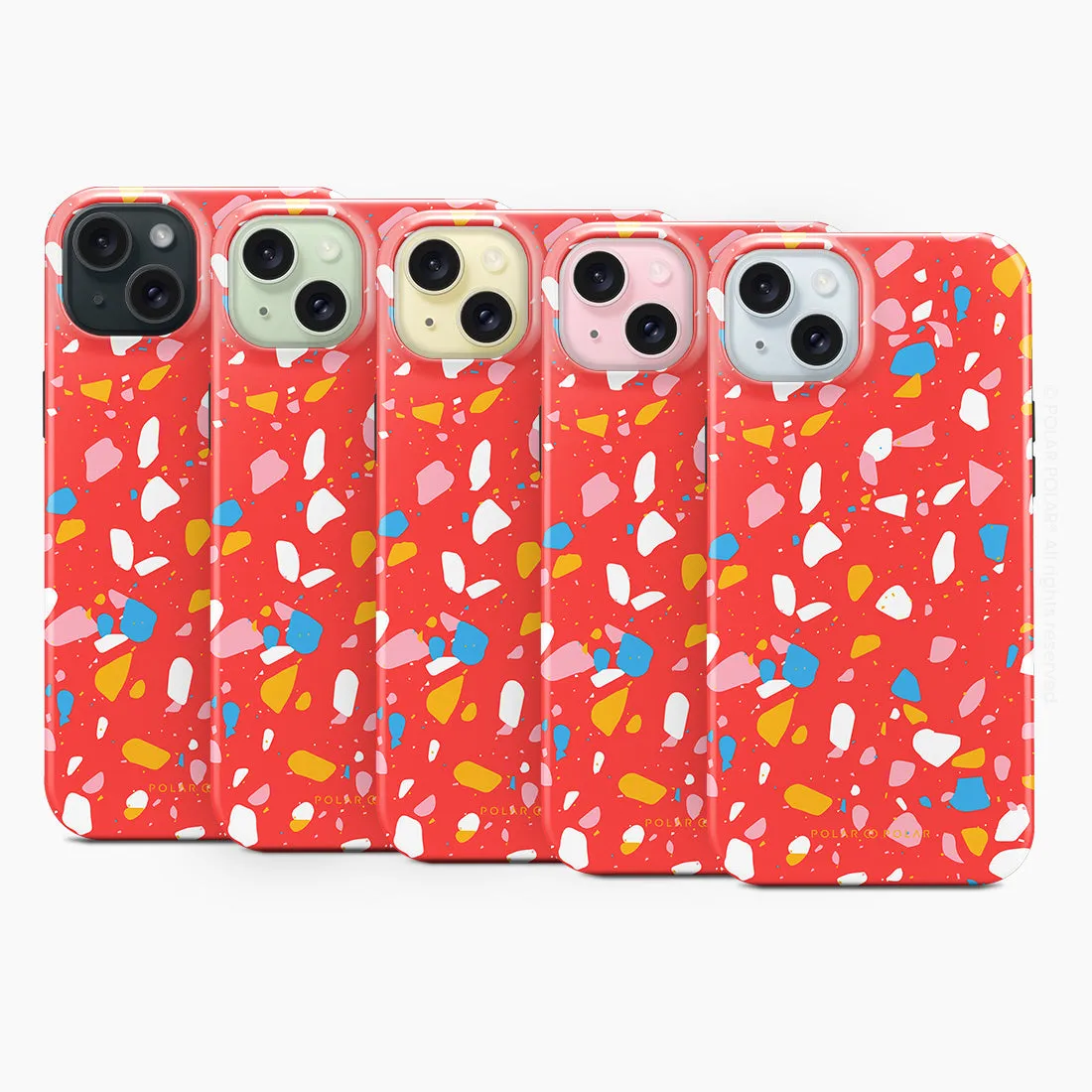 Living Coral Terrazzo - iPhone 15 Case