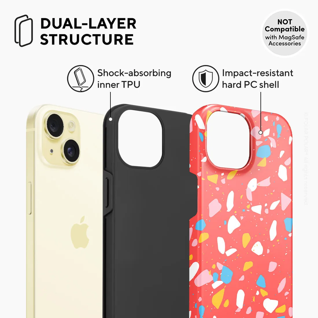 Living Coral Terrazzo - iPhone 15 Case