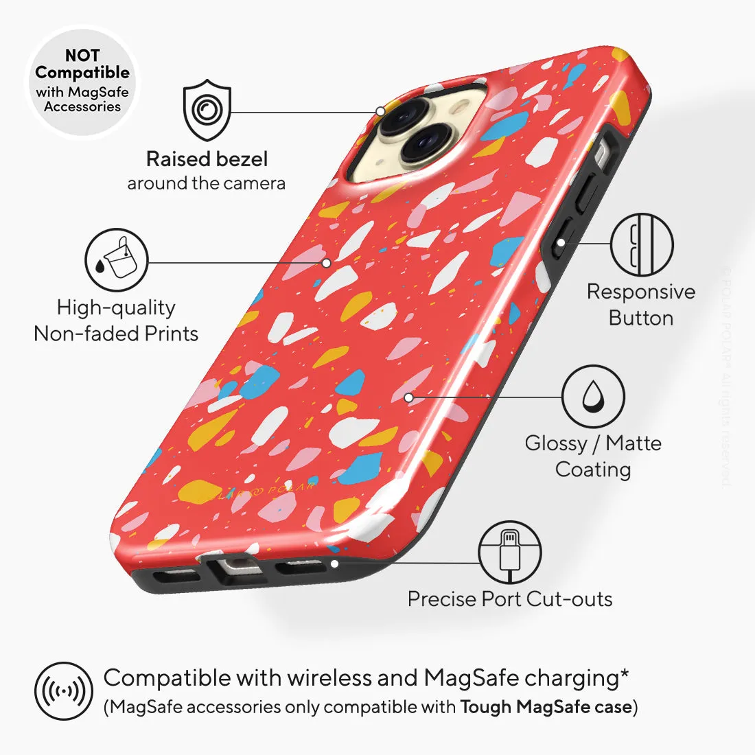 Living Coral Terrazzo - iPhone 15 Case